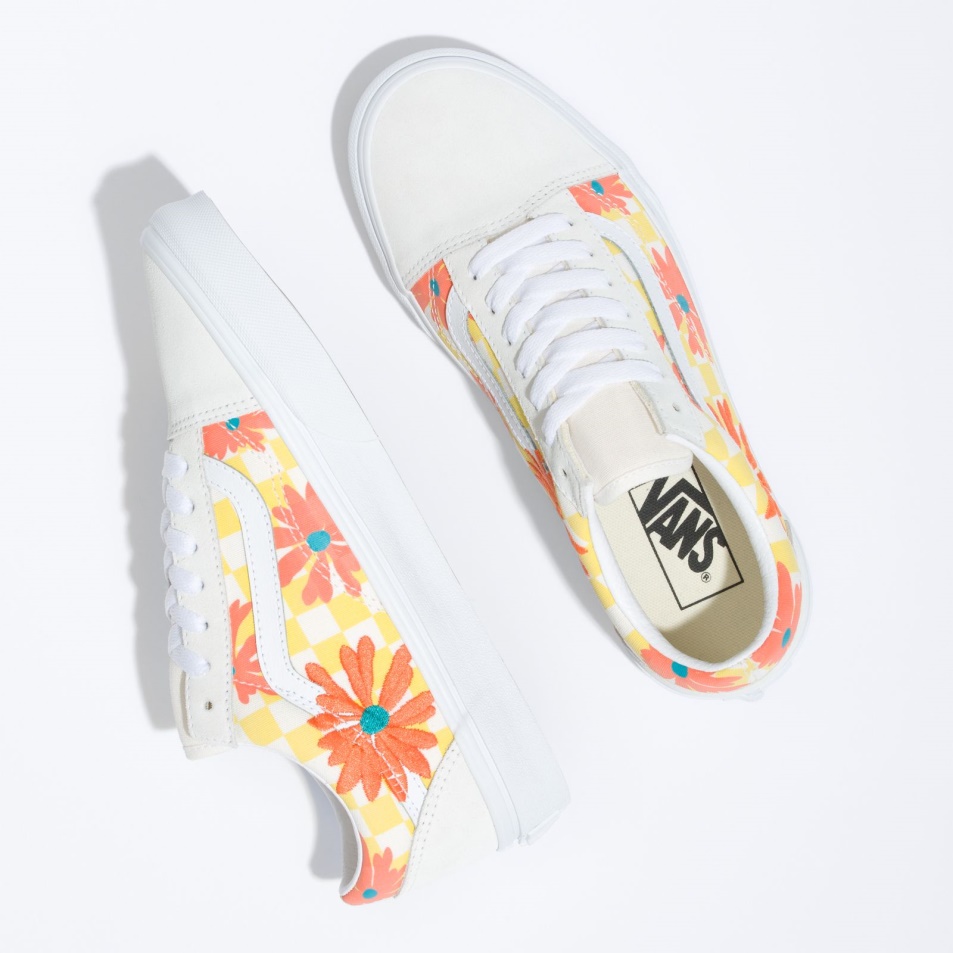 Vans Old Skool Virágos Blanc De Blanc