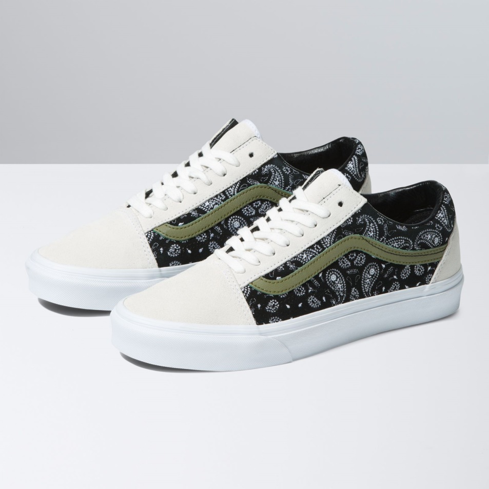 Vans Old Skool Paisley Velúr Fehér-fekete