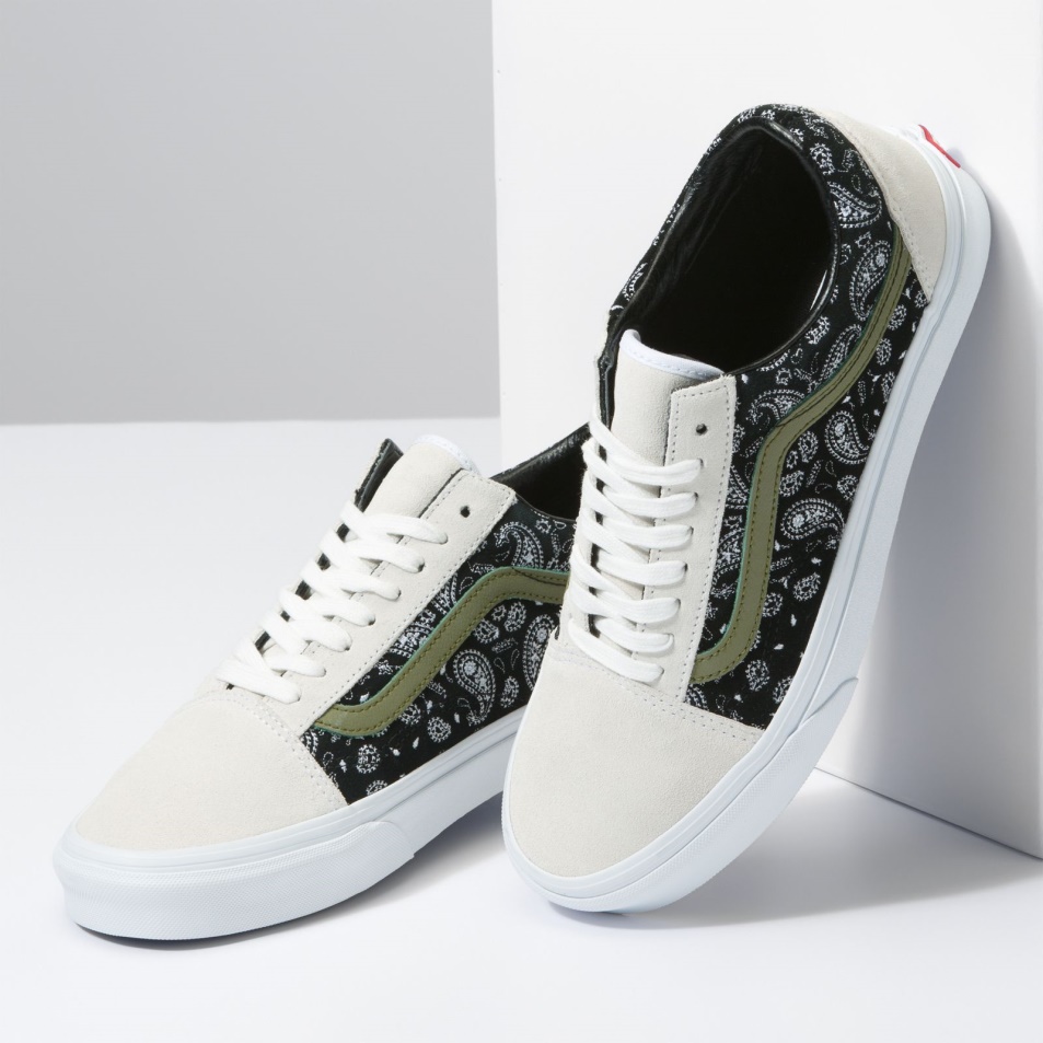 Vans Old Skool Paisley Velúr Fehér-fekete