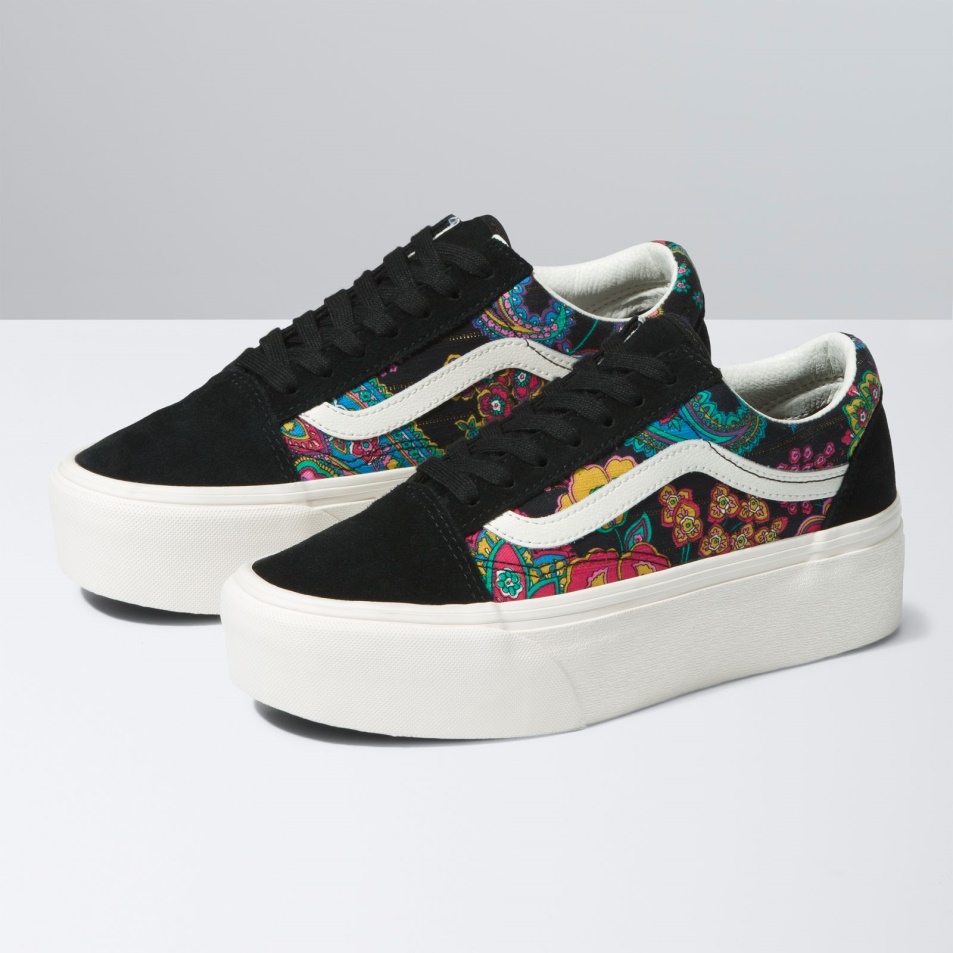 Vans Old Skool Stackform Paisley Bloom Fekete