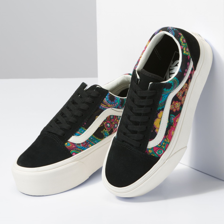 Vans Old Skool Stackform Paisley Bloom Fekete