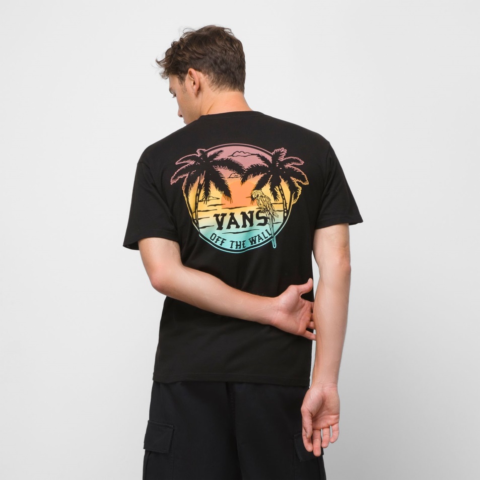 Furgonok Paradicsomi Sziget Madár Póló Fekete