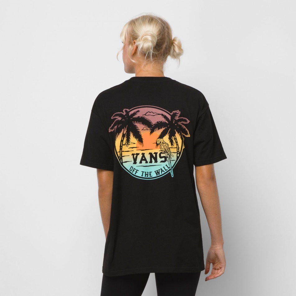 Furgonok Paradicsomi Sziget Madár Póló Fekete
