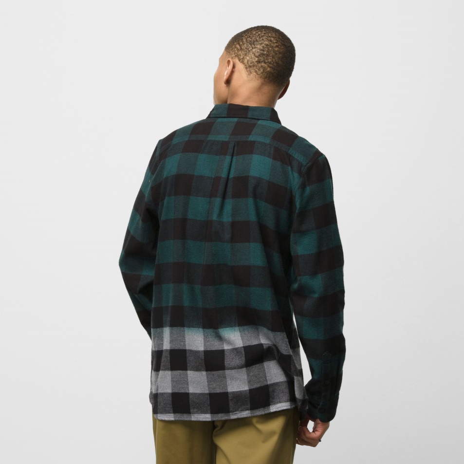Vans Princeton Ombre Flanel Gombos Ing Mély Kékeszöld-ón Hanga