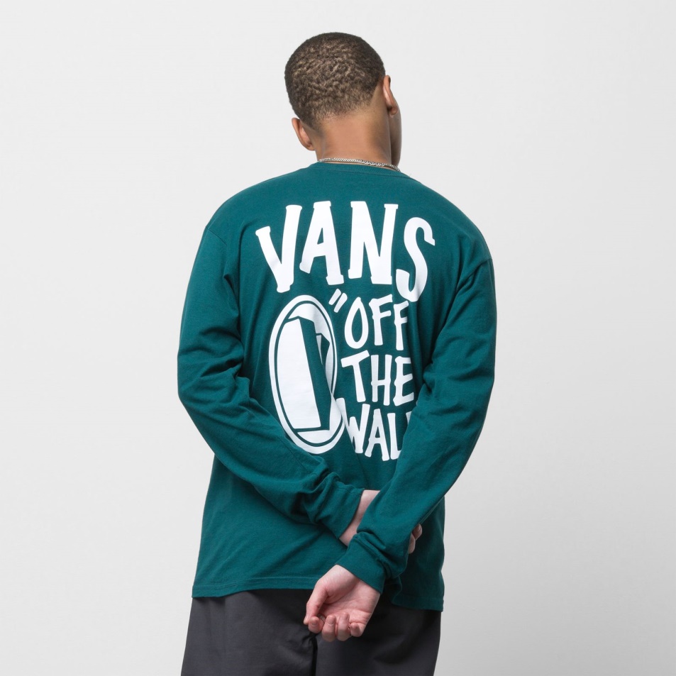 Vans Shadow V Hosszú Ujjú Póló Mély Kékeszöld