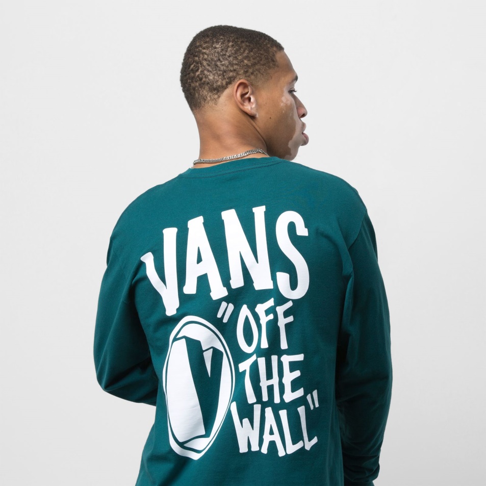 Vans Shadow V Hosszú Ujjú Póló Mély Kékeszöld