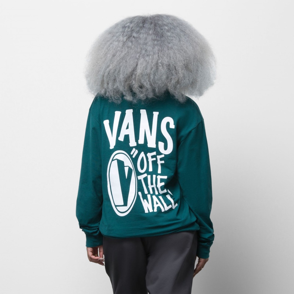 Vans Shadow V Hosszú Ujjú Póló Mély Kékeszöld