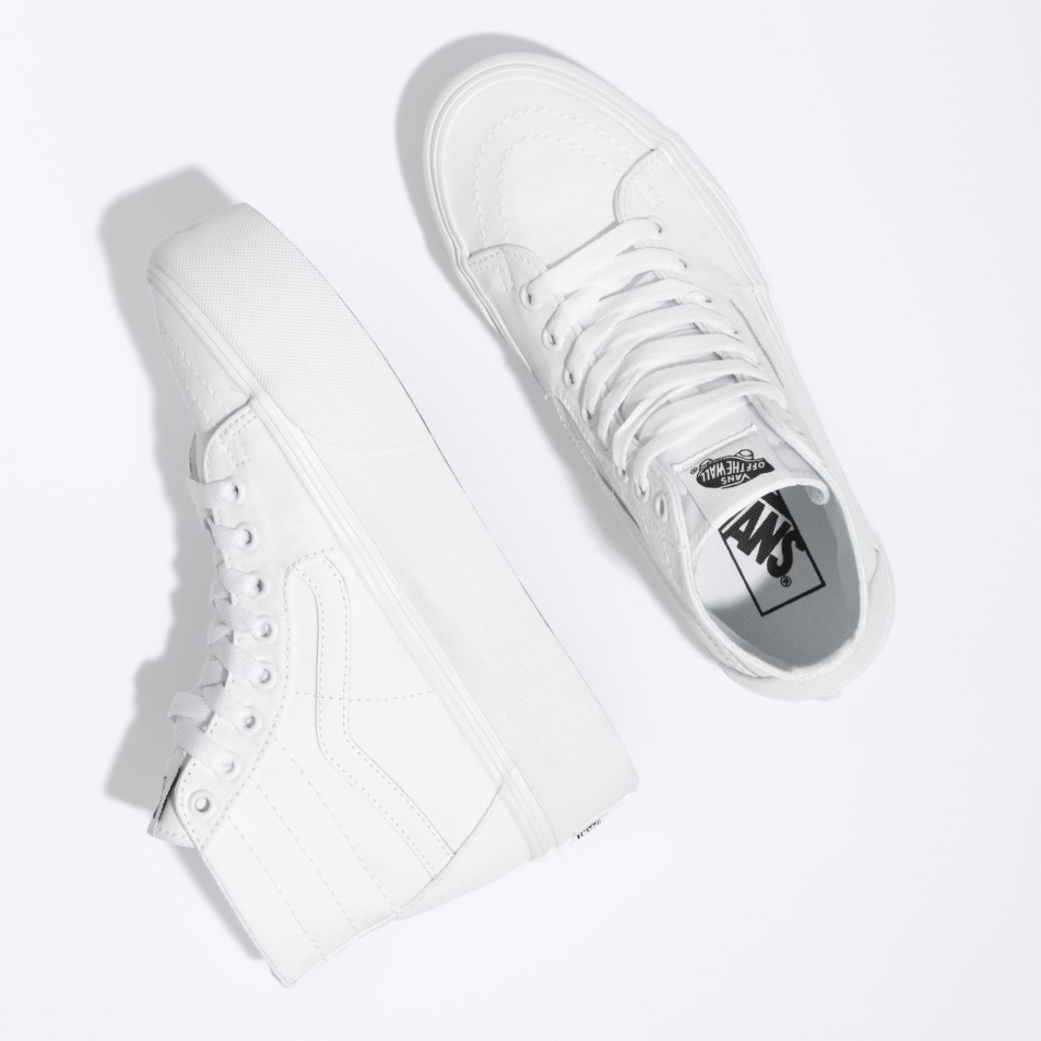 Vans Sk8-hi Kúpos Stackform Vászon Igazi Fehér