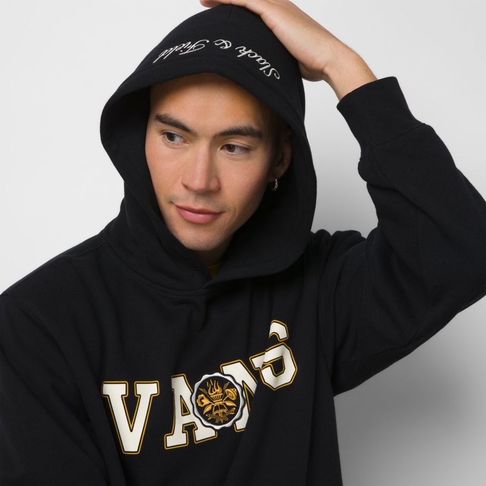 Vans Slack & Field State Champs Pulóver Kapucnis Kapucnis Fekete
