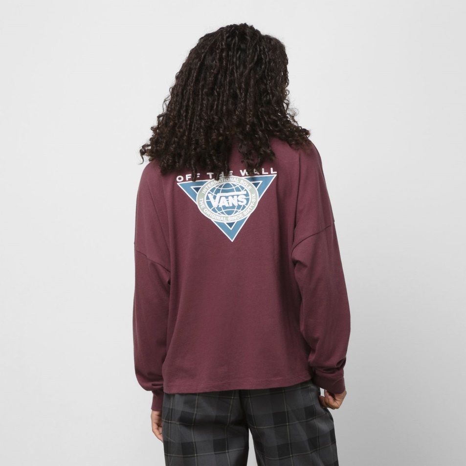 Vans Sole Glory Hosszú Ujjú Laza Boxy Póló Catawba Grape