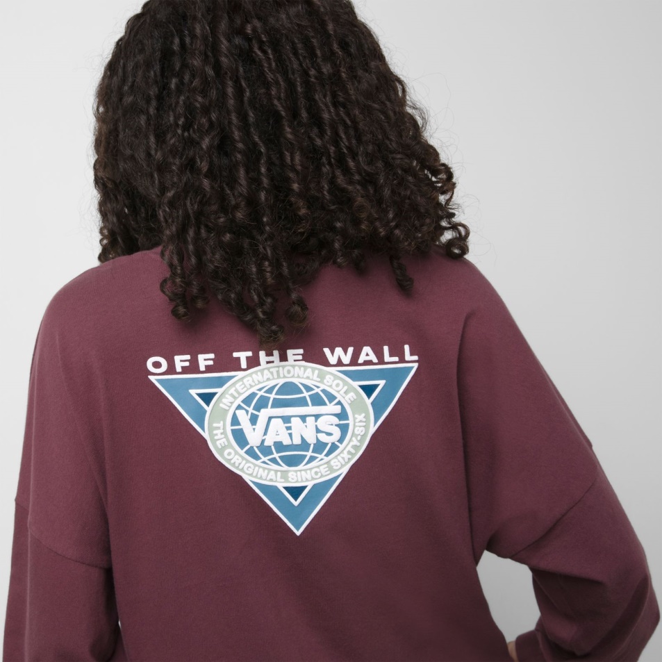 Vans Sole Glory Hosszú Ujjú Laza Boxy Póló Catawba Grape
