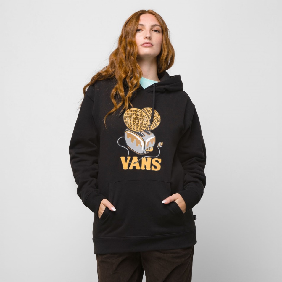 Vans Kenyérpirító Gofri Kapucnis Kapucnis Fekete