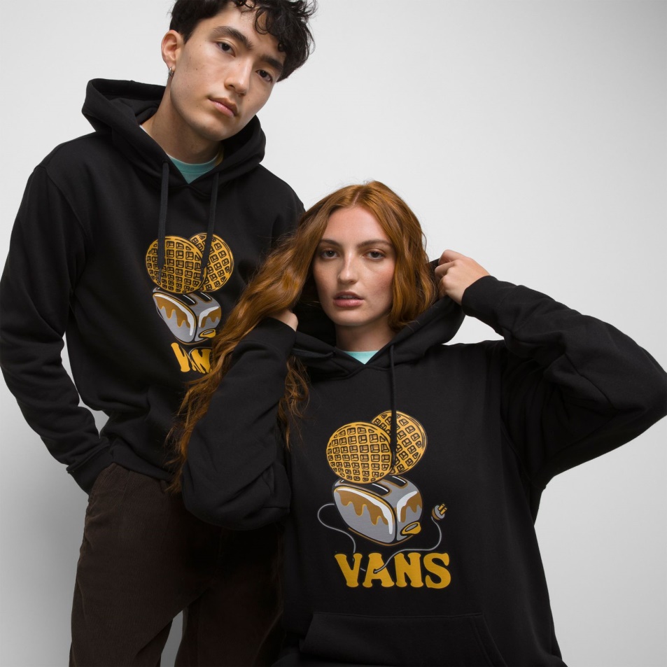 Vans Kenyérpirító Gofri Kapucnis Kapucnis Fekete