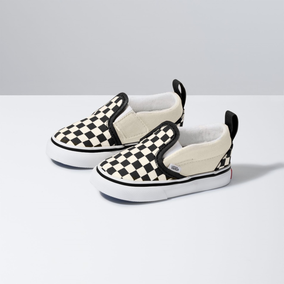 Kisteherautók Toddler Checkerboard Slip-on V Fekete-fehér