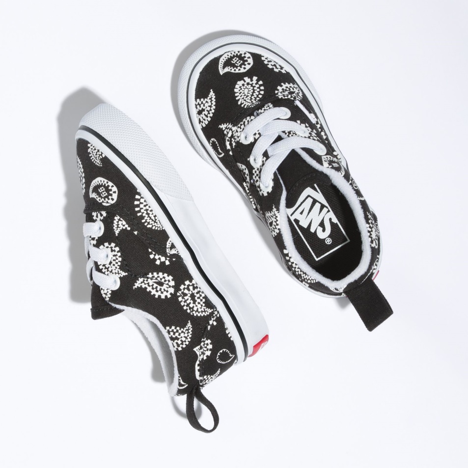 Furgonok Toddler Korszak Rugalmas Csipke Csekk Paisley Fekete
