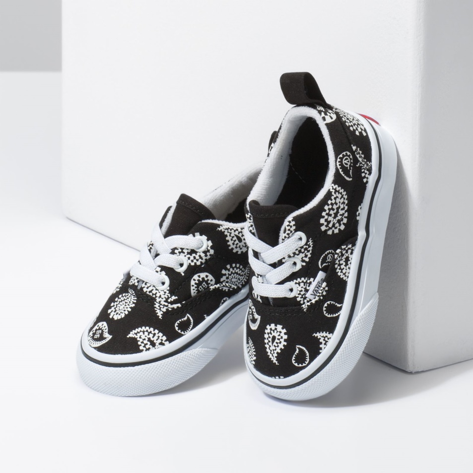 Furgonok Toddler Korszak Rugalmas Csipke Csekk Paisley Fekete