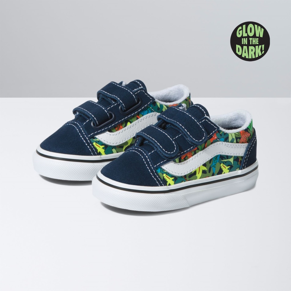 Vans Toddler Old Skool V Glow Cápák Ruha Blues
