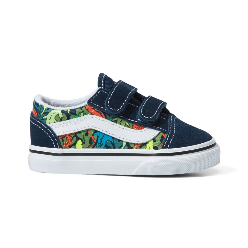 Vans Toddler Old Skool V Glow Cápák Ruha Blues