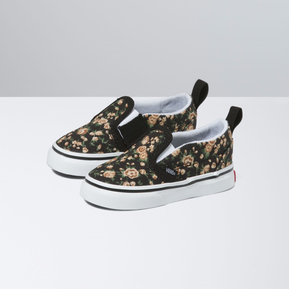 Furgonok Toddler Rose álmok Slip-on V Fekete-fehér