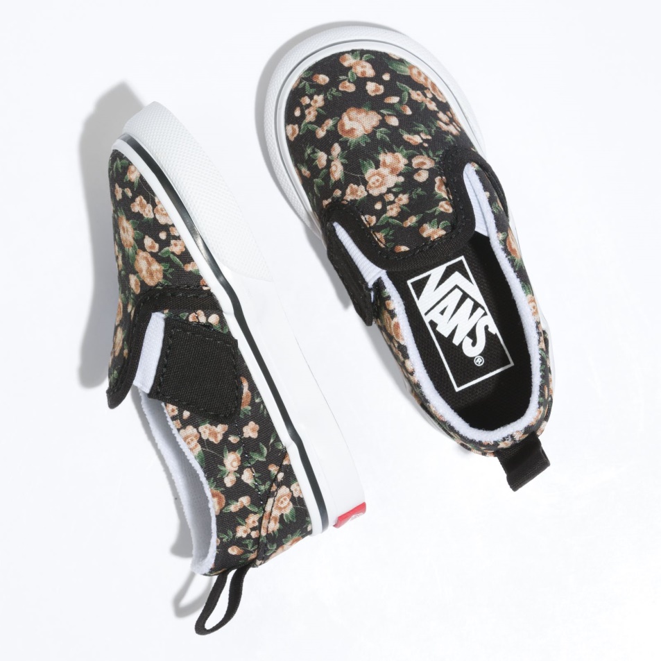 Furgonok Toddler Rose álmok Slip-on V Fekete-fehér