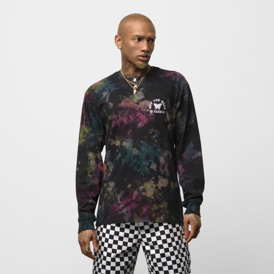 Vans Tri Tie Dye Hosszú Ujjú Póló Fekete