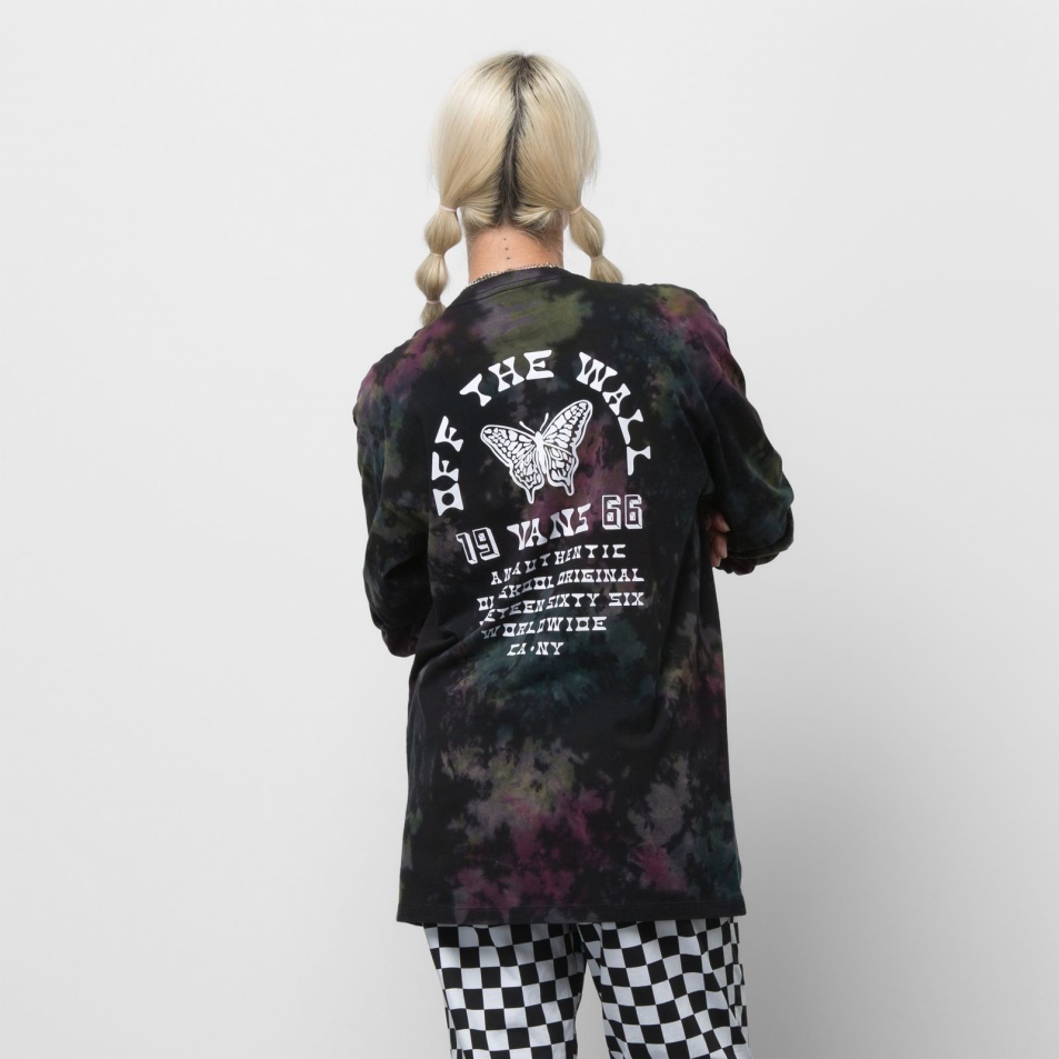 Vans Tri Tie Dye Hosszú Ujjú Póló Fekete
