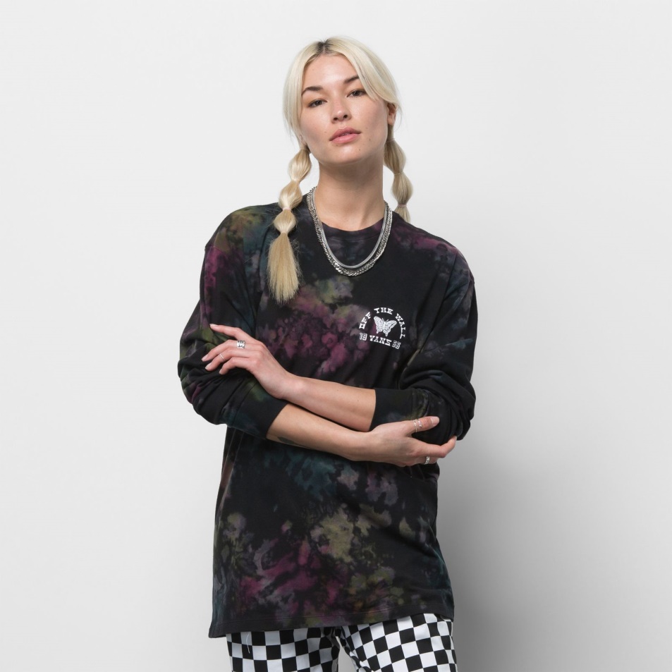 Vans Tri Tie Dye Hosszú Ujjú Póló Fekete