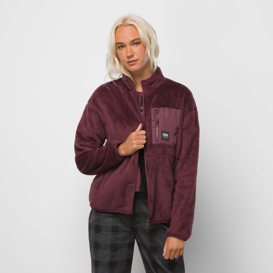 Furgonok Hullámzó Gúnyos Nyakú Sherpa Full Zip Catawba Grape