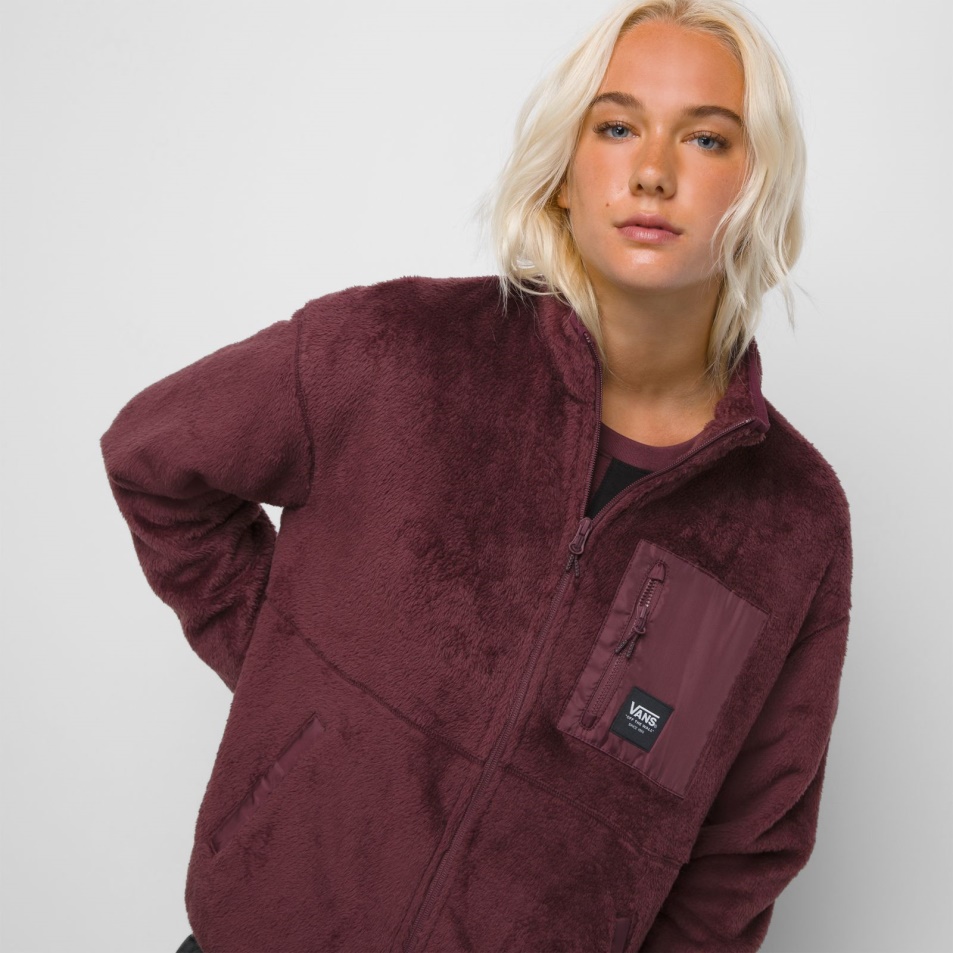 Furgonok Hullámzó Gúnyos Nyakú Sherpa Full Zip Catawba Grape