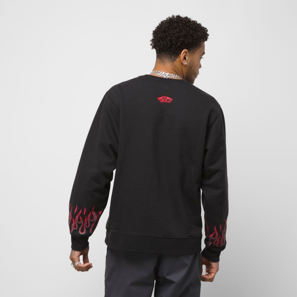 Furgonok X Thrasher Flame Crewneck Fekete