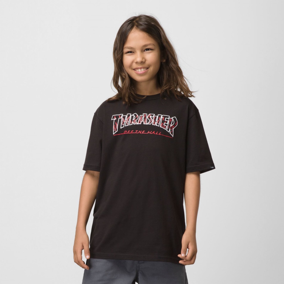 Vans X Thrasher Kids Otw Logós Póló Fekete