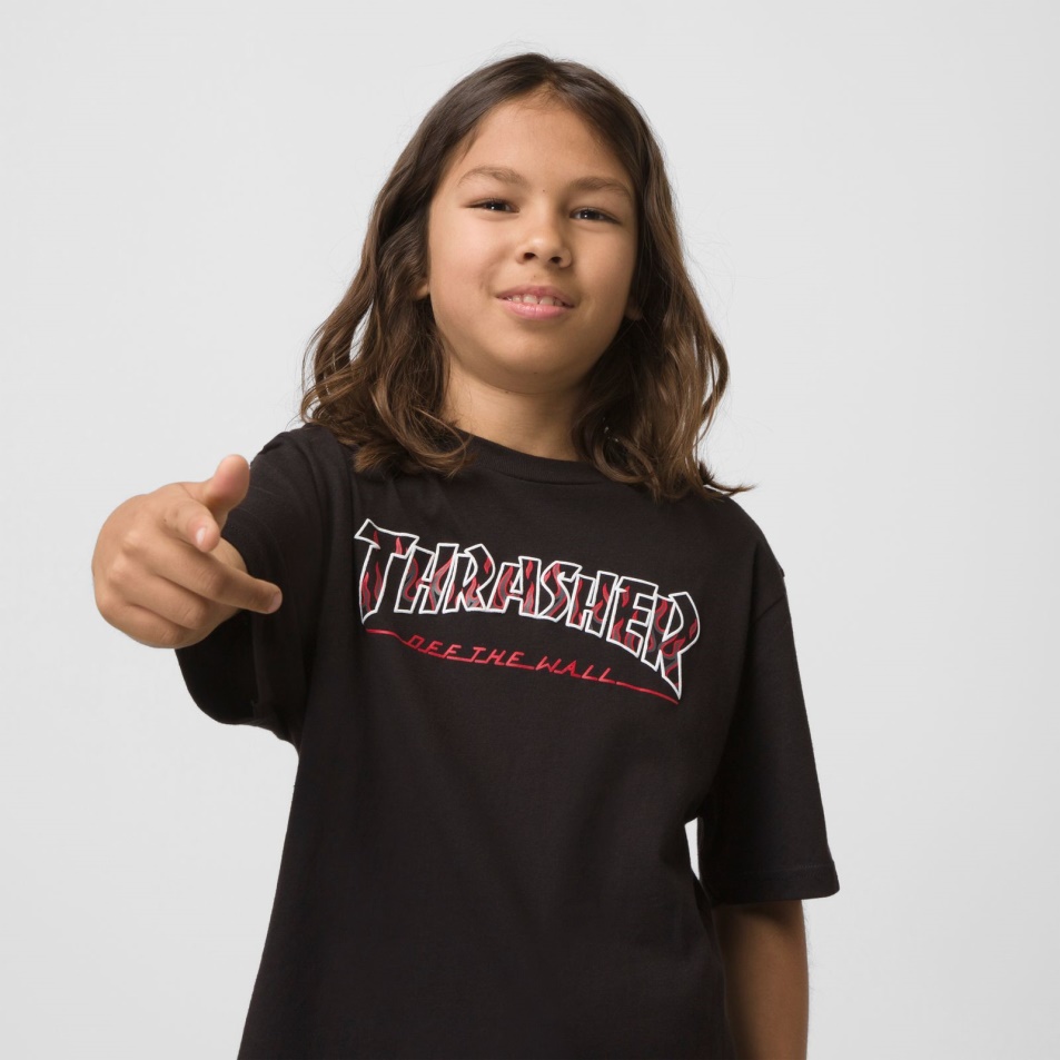 Vans X Thrasher Kids Otw Logós Póló Fekete