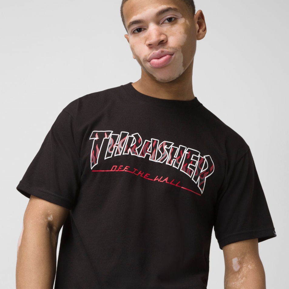 Furgonok X Thrasher Le A Falról Logo Póló Fekete