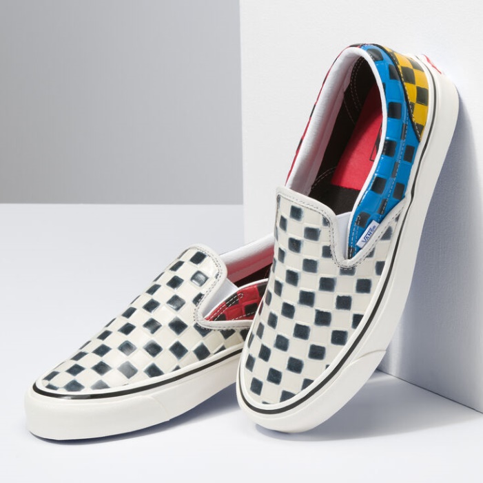 Vans Anaheim Gyári Bőr Csekk Klasszikus Slip-on 98 Dx Bőr Check-multi
