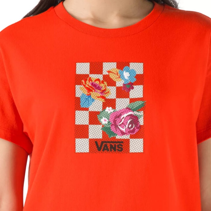 Vans Anaheim Kézimunka Boxy Boyfriend Póló Elektromos Narancs