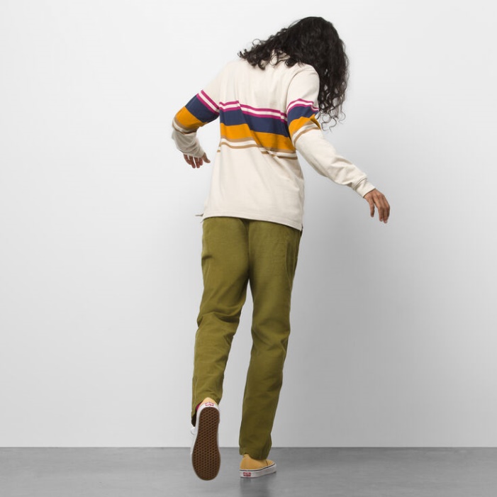 Furgonok Autentikus Chino Cord Relaxed Nadrág Avokádó