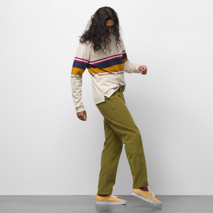 Furgonok Autentikus Chino Cord Relaxed Nadrág Avokádó