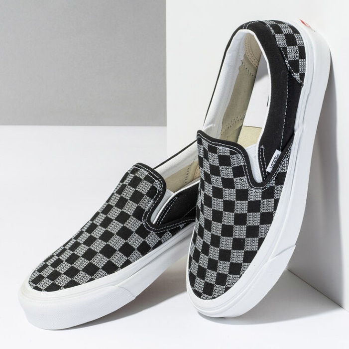 Kisteherautók Ellenőrző Csekk Klasszikus Slip-on 98 Dx Fekete Ellenőrző