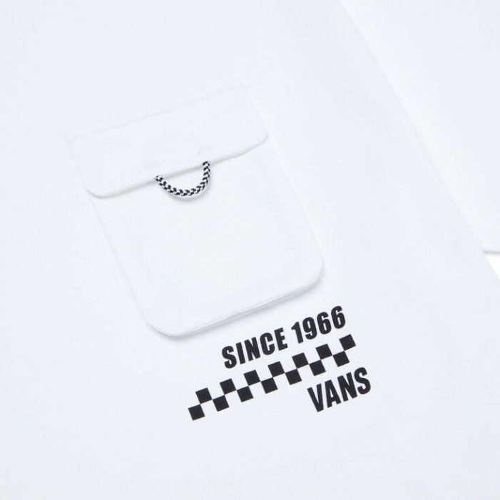 Vans Kockás Gyűrű Zsebes Póló Fehér