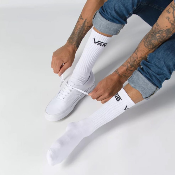 Vans Classic Crew Zokni (6,5-9 Méret 3 Csomag) Fehér