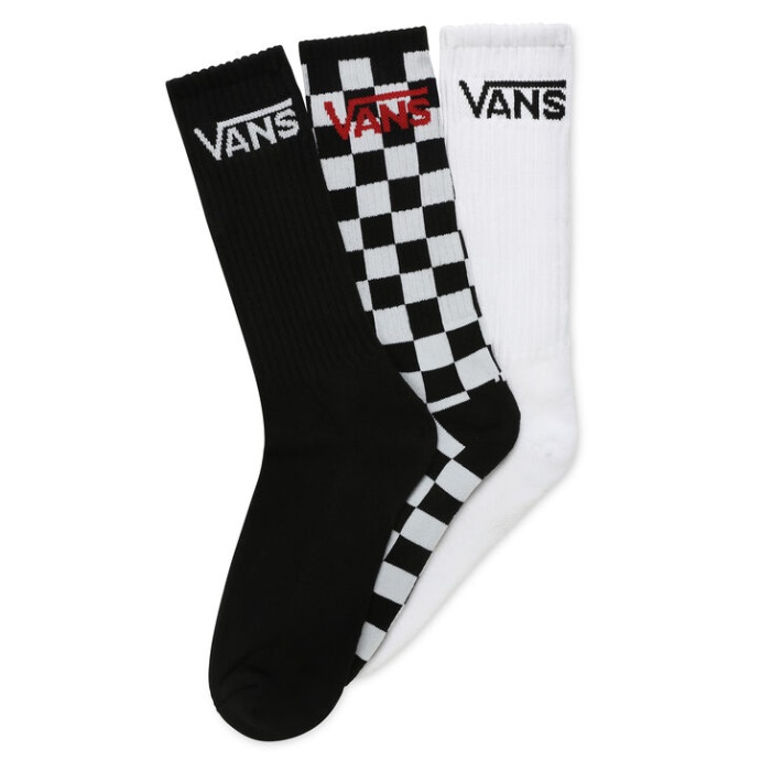 Vans Classic Crew Zokni (9,5-13 Méret 3 Pár) Fekete Sakktábla