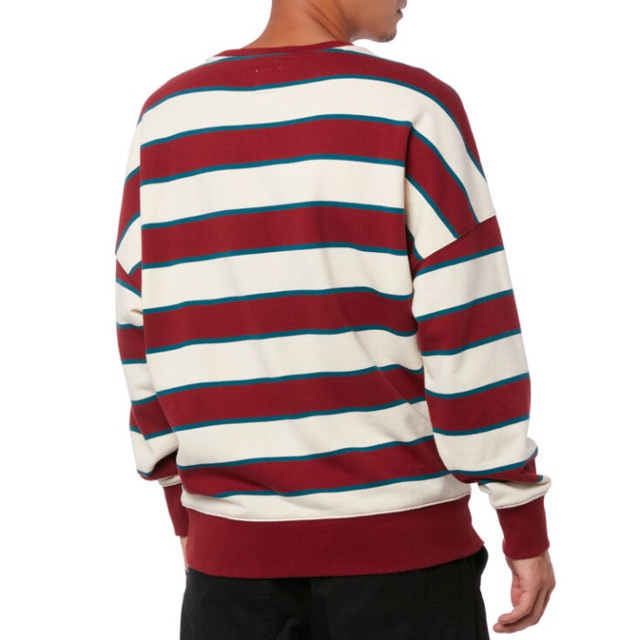 Furgonok Frohlich Stripe Crew Pulóver Gránátalma Csík
