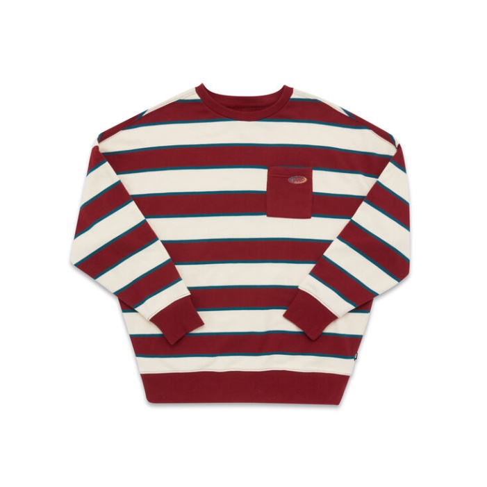 Furgonok Frohlich Stripe Crew Pulóver Gránátalma Csík