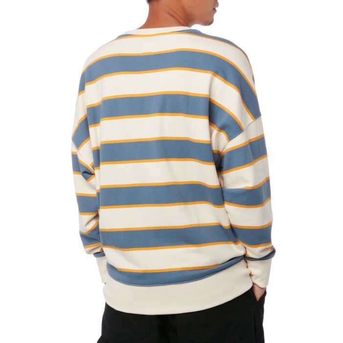 Furgonok Frohlich Csíkos Pulóver Crew Cement Blue Stripe