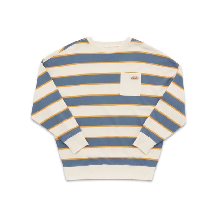 Furgonok Frohlich Csíkos Pulóver Crew Cement Blue Stripe