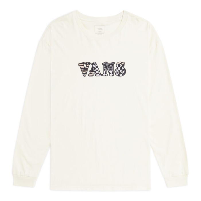 Vans Hyper Collage Hosszú Ujjú Póló Antik Fehér