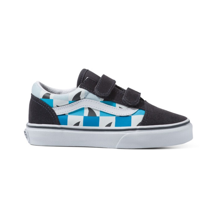 Vans Kids Glow Cápák Old Skool V Aszfalt-true White