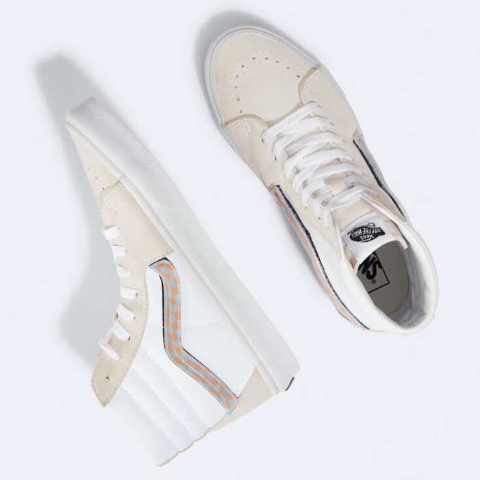 Vans Lencse Alakú Sidestripe Sk8-hi Blanc De Blanc-true White