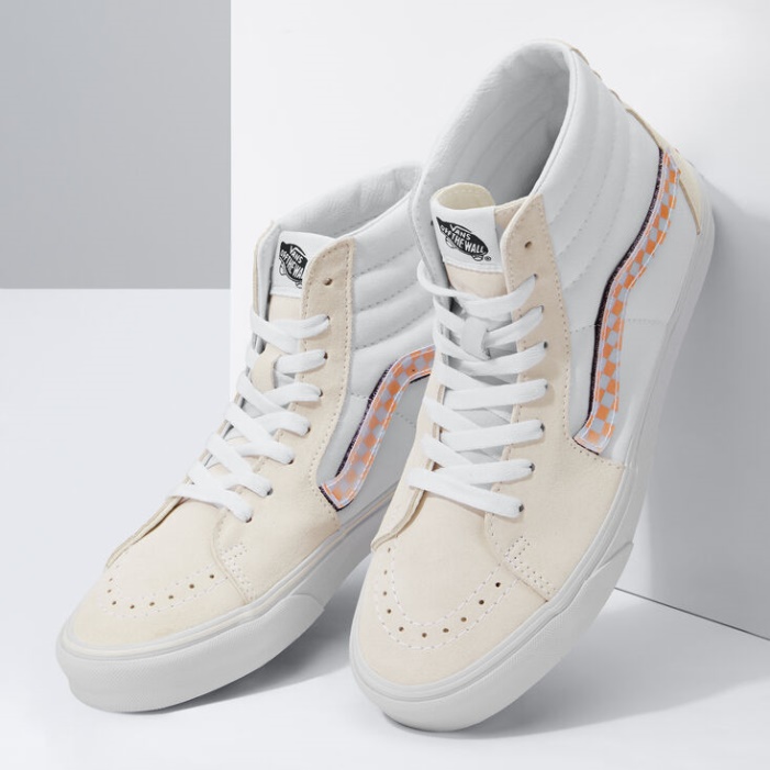 Vans Lencse Alakú Sidestripe Sk8-hi Blanc De Blanc-true White