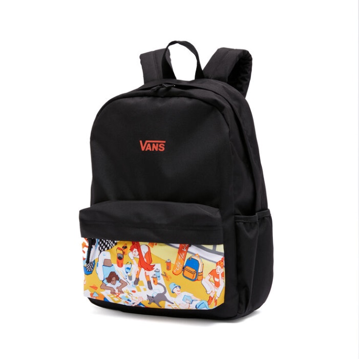 Vans Otw Művészeti Gyűjtemény Tian Futott Hátizsák Fekete